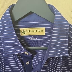 Donald Ross Men’s Navy Striped Polo Shirt